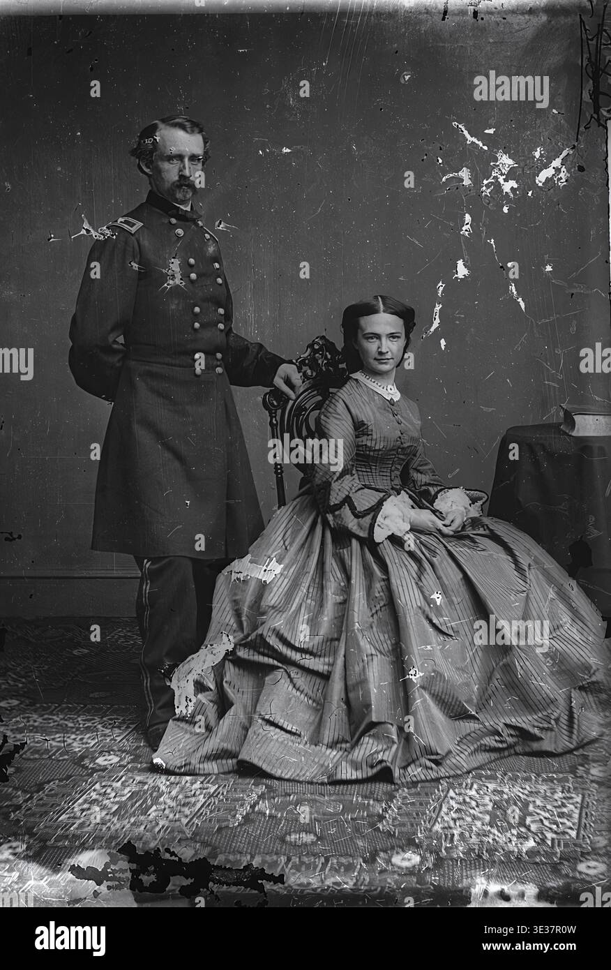 George Armstrong Custer, ufficiale dell'esercito americano e comandante di cavalleria nella guerra civile americana e nelle guerre indiane americane. Foto Stock