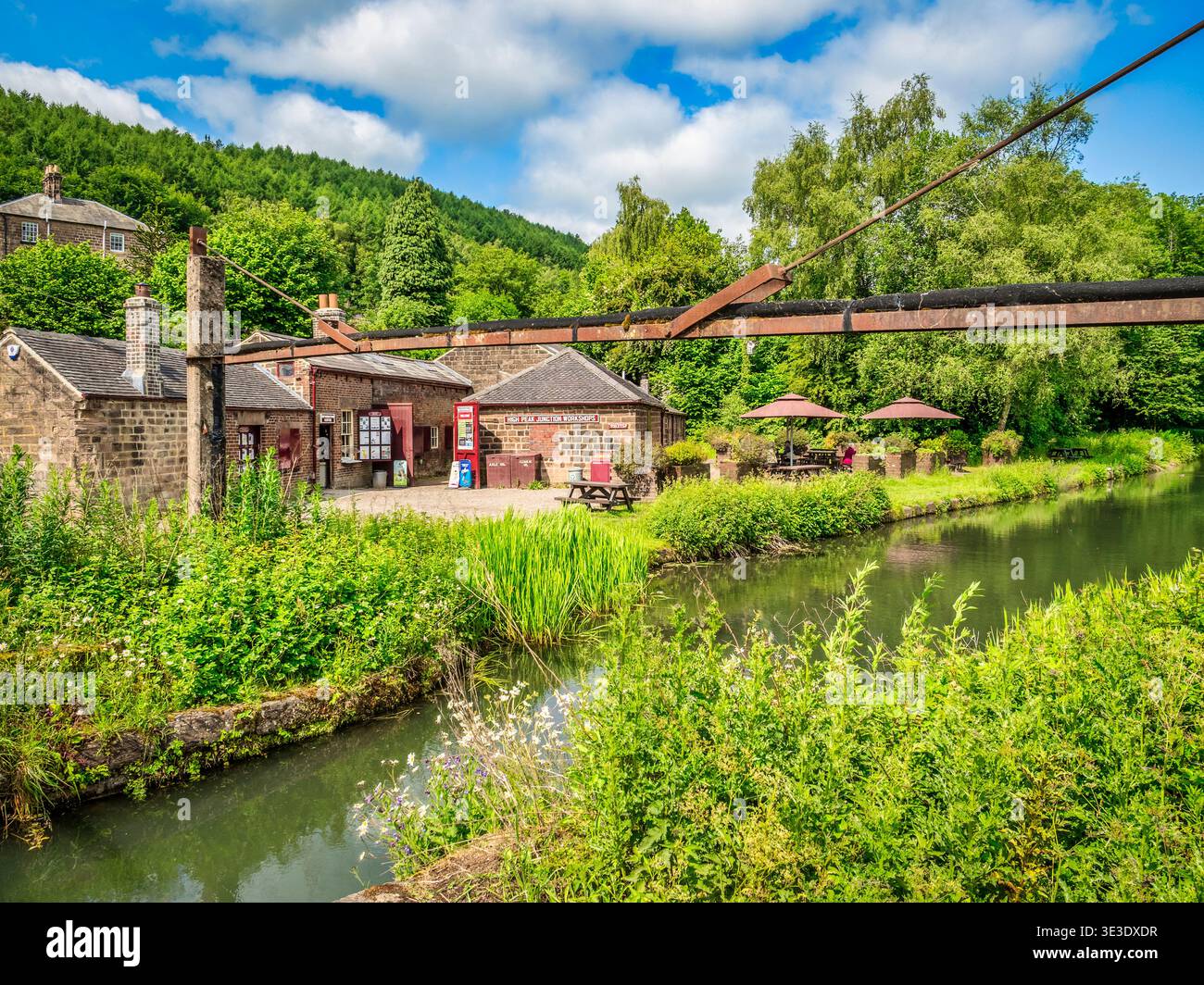 High Peak Junction, ex officine e punto di trasferimento merci per il traffico del canale Cromford, sulla Cromford and High Peak Railway, ora visitatore... Foto Stock