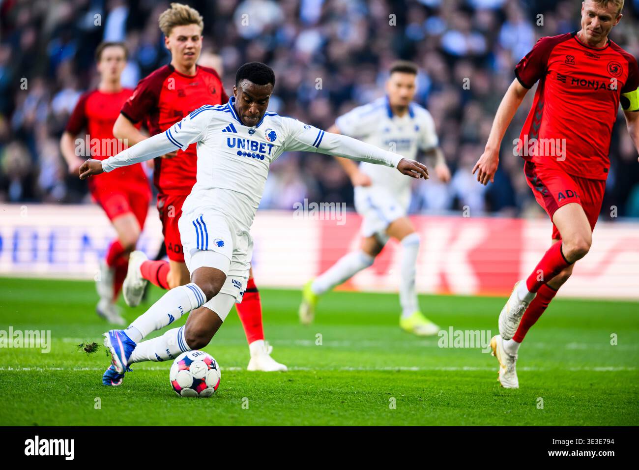 9 (FCK) - Youssoufa Moukoko. Superliga: FC København mod FC Fredericia - 22.03.2026. 3F Superliga Kvalifikationsspil. København, Danmark. 22 marzo Foto Stock