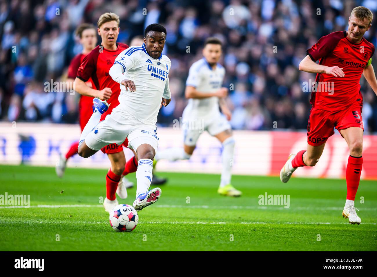 9 (FCK) - Youssoufa Moukoko. Superliga: FC København mod FC Fredericia - 22.03.2026. 3F Superliga Kvalifikationsspil. København, Danmark. 22 marzo Foto Stock