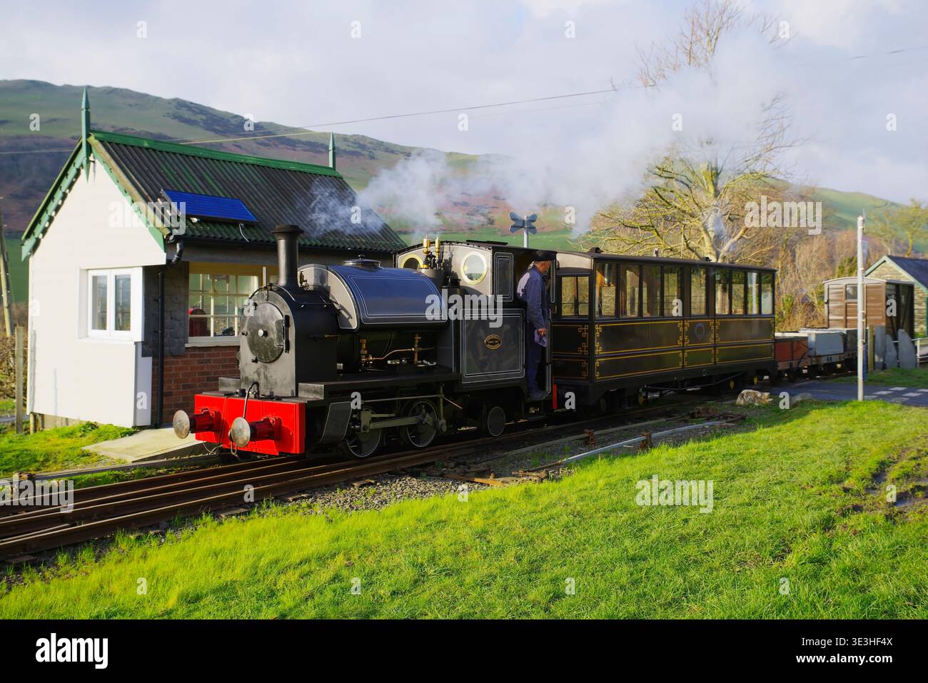 Tal y Llyn, ferrovia a vapore a scartamento ridotto, n. 4, Edward Thomas, Bryn Glas. Foto Stock