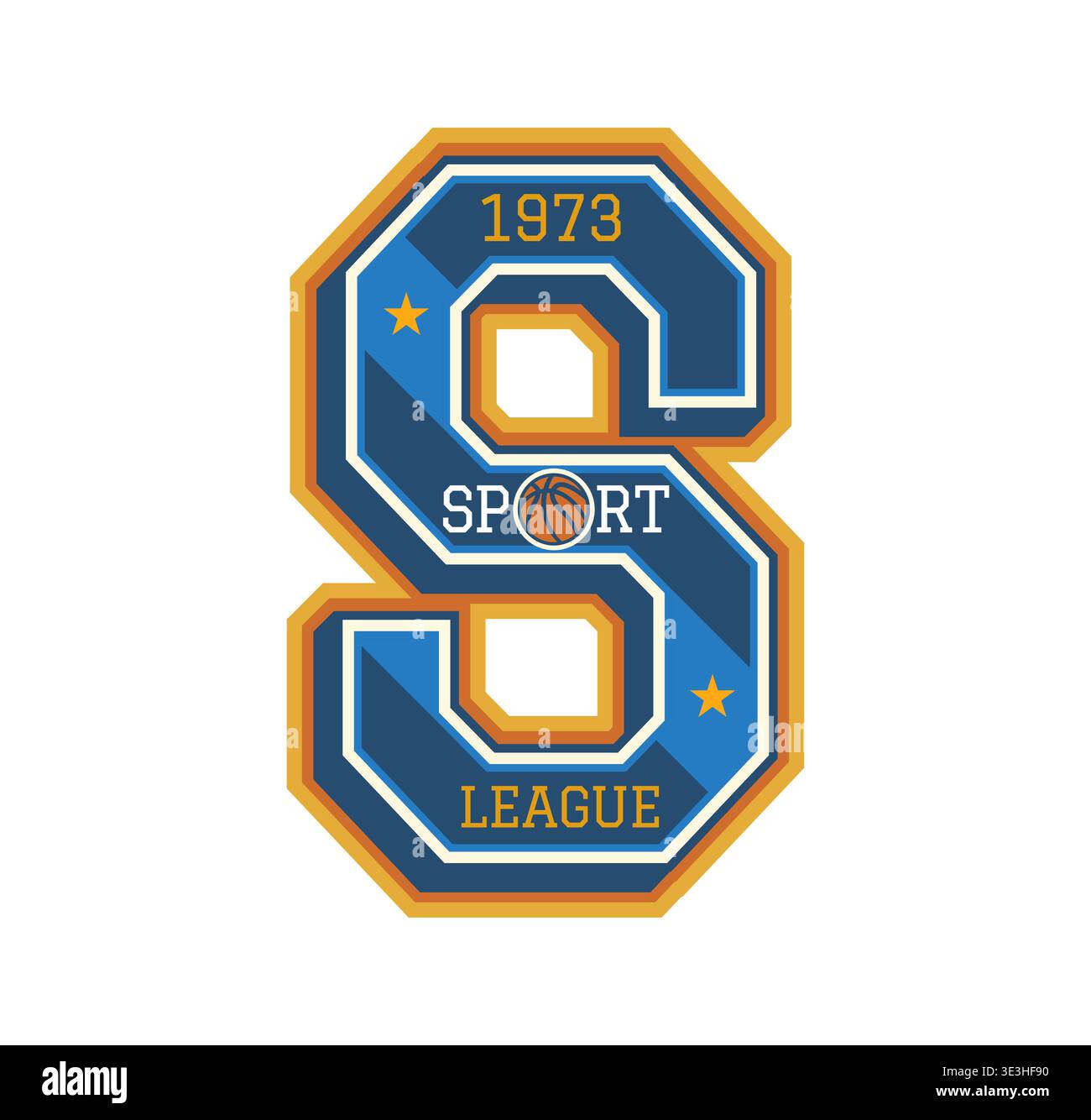 Etichetta patch per squadre sportive universitarie Illustrazione Vettoriale