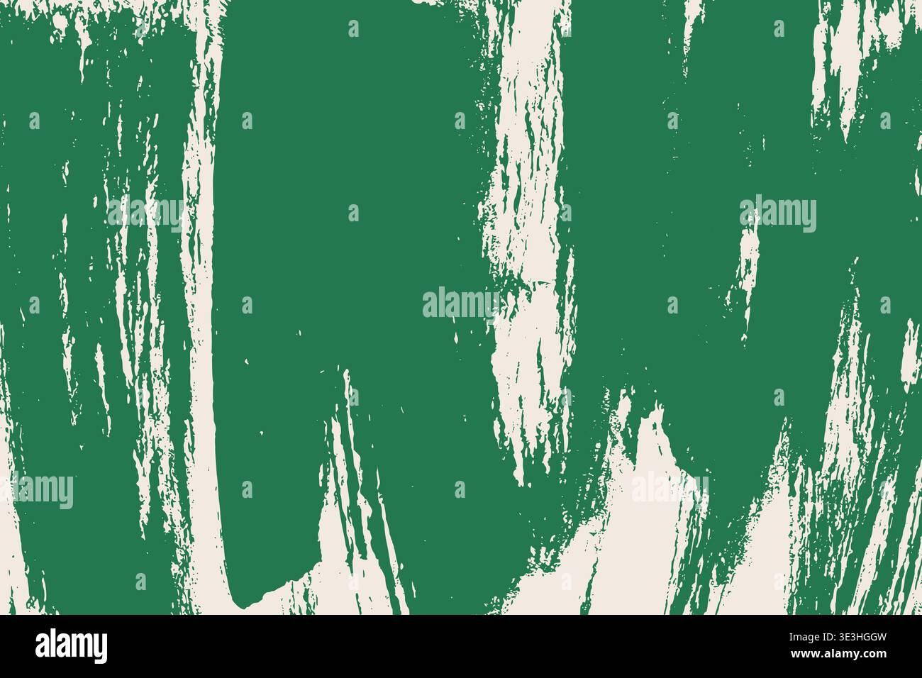 Macchie di sfondo con il tratto del pennello grunge. Pennello vettoriale trama verde ruvida. Macchia di pennello grande e spessa, rivestimento in trama angosciata per copertina, poster, rete Illustrazione Vettoriale