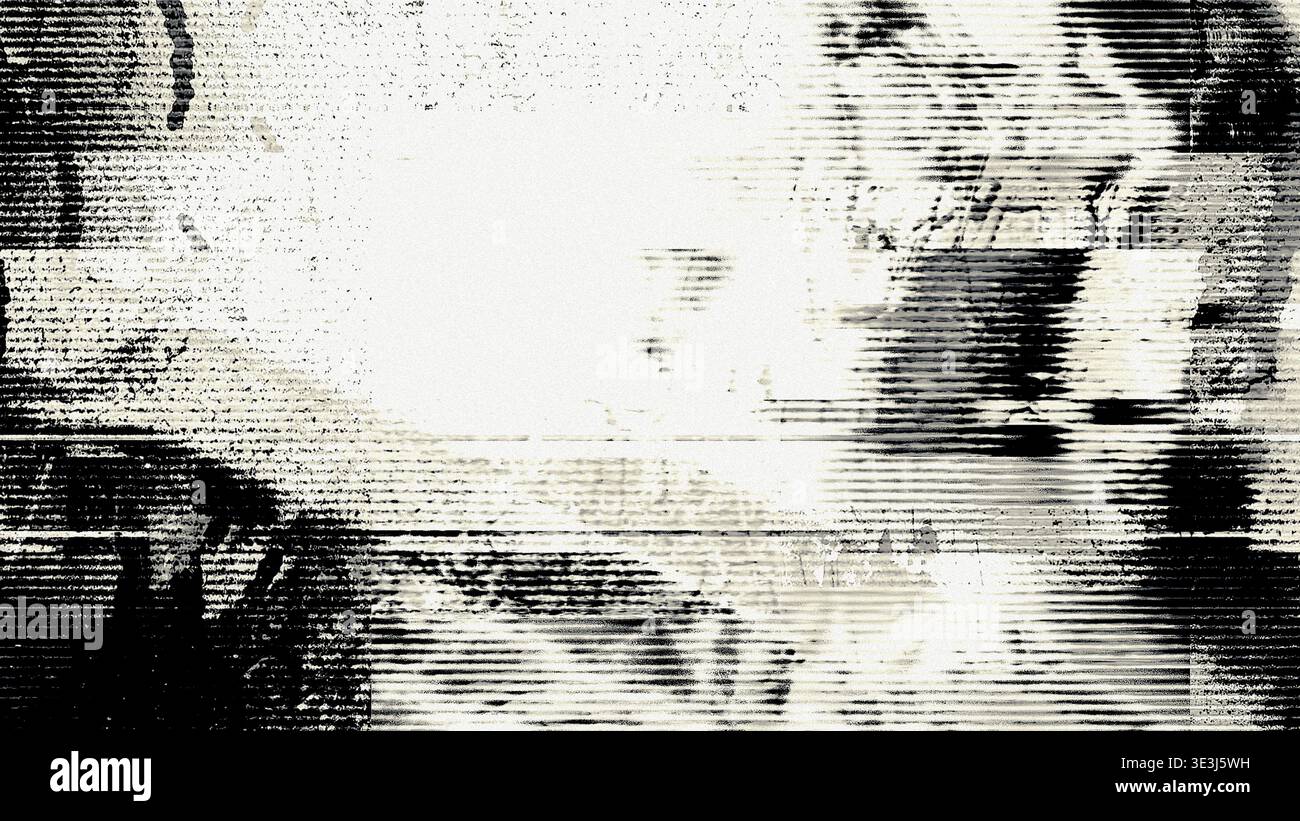 Texture glitch con distorsione Scanline e interferenza statica Grunge Foto Stock