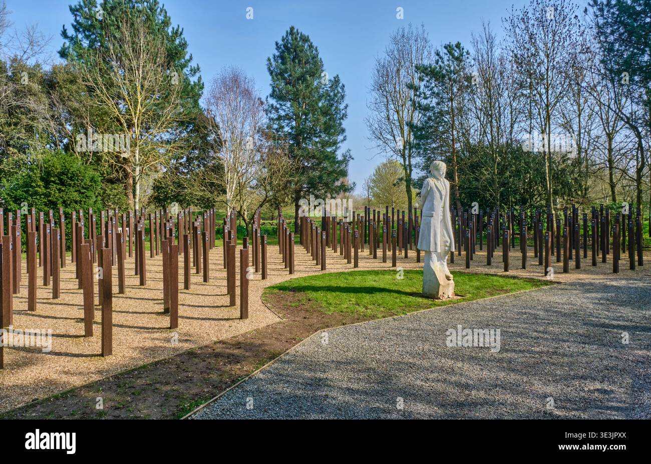 The Shot at Dawn Memorial al National Memorial Arboretum, Alrewas, Staffordshire Foto Stock