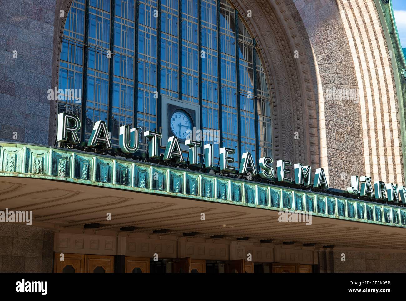Una foto della stazione centrale di Helsinki. Foto Stock
