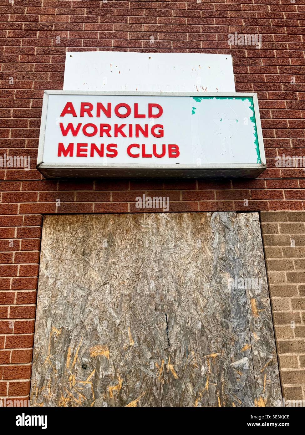 The derelict Arnold Working Mens Club, Arnold, Inghilterra, Regno Unito Foto Stock