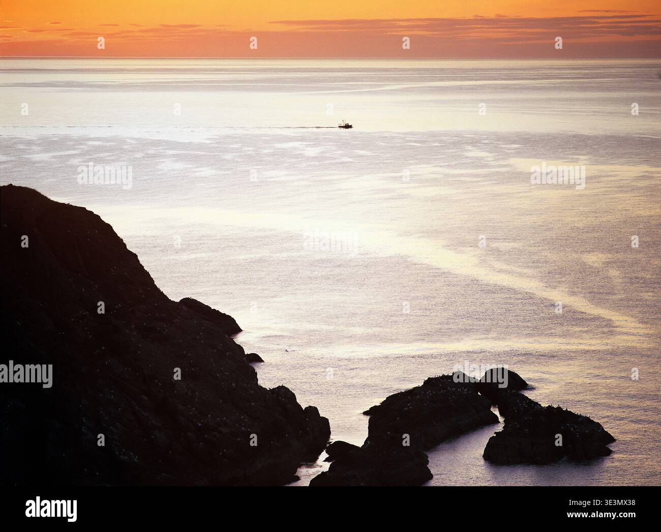 In Scozia la pesca in barca lascia il porto di pesca di Stonehaven sul Mare del Nord Est della costa di Grampian Regione Scozia la mattina presto Foto Stock