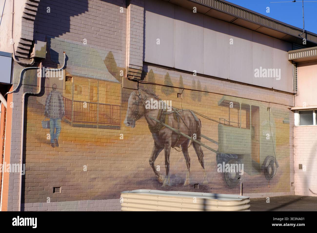 Collie Town Western Australia: Murale Golden Crust Bakery di Jarrad Martyn Foto Stock