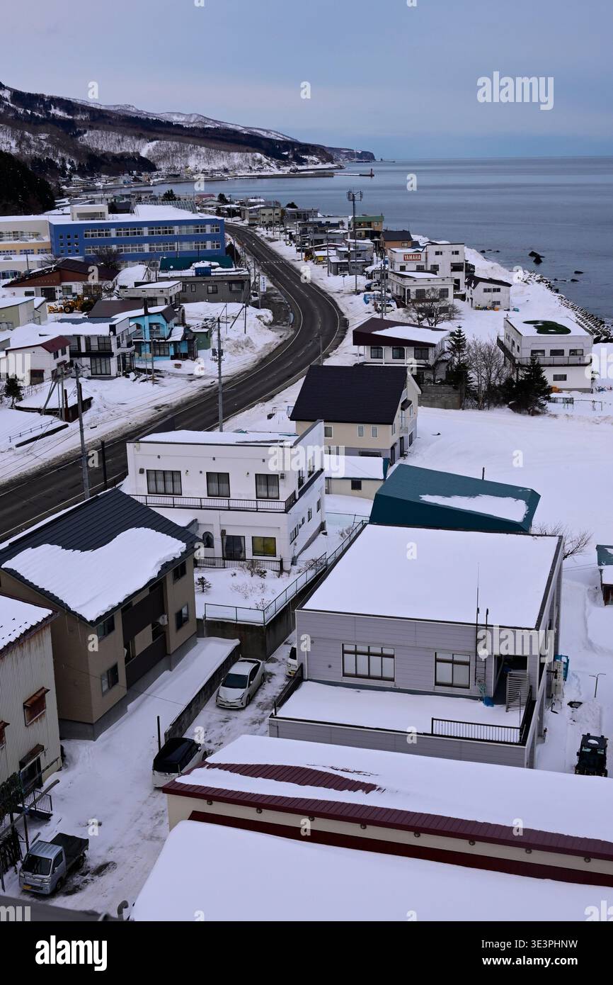 Città di Rausu, Shiretoko, isola di Hokkaido, Giappone. Foto Stock