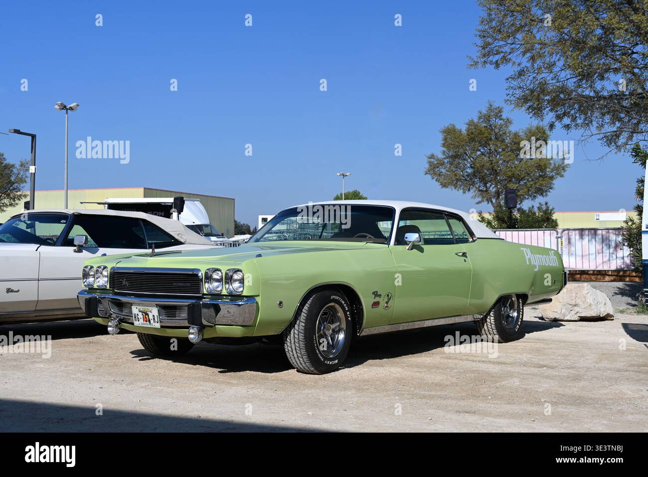 Classic Green Plymouth Fury 440 Commando Road Runner o Roadrunner Furybird Vintage Car o Automobile Model dalla fine degli anni '1960 Foto Stock