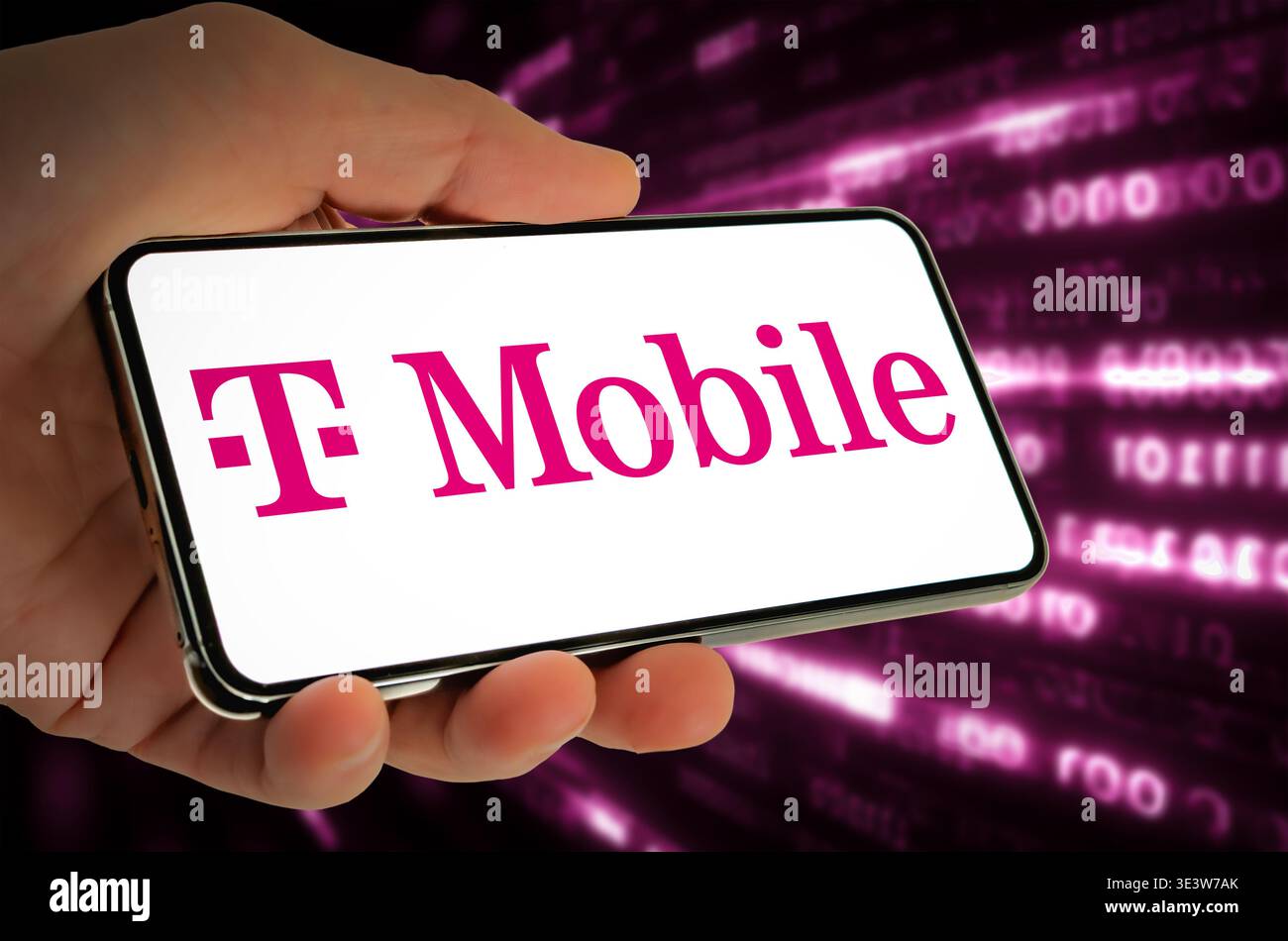 Branding T-Mobile sullo schermo del telefono cellulare Foto Stock