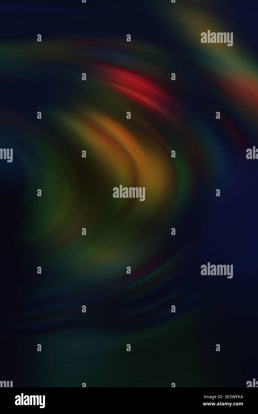 Immagine astratta con colori vorticosi su sfondo scuro, per creare un'atmosfera dinamica e misteriosa. Perfetto per des artistici e digitali Foto Stock