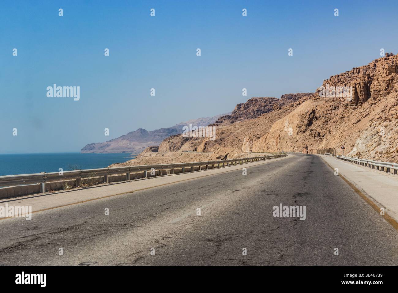 Autostrada del Mar morto sulla costa del Mar morto, in Giordania Foto Stock