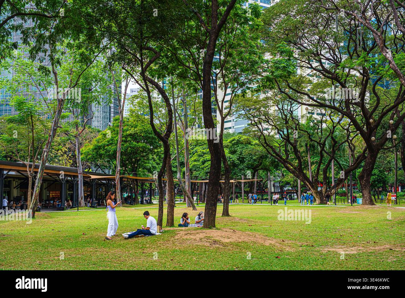 Filippine, Isola di Luzon, Manila, quartiere finanziario di Makati, Parco urbano paesaggistico dei giardini del triangolo di Ayala Foto Stock