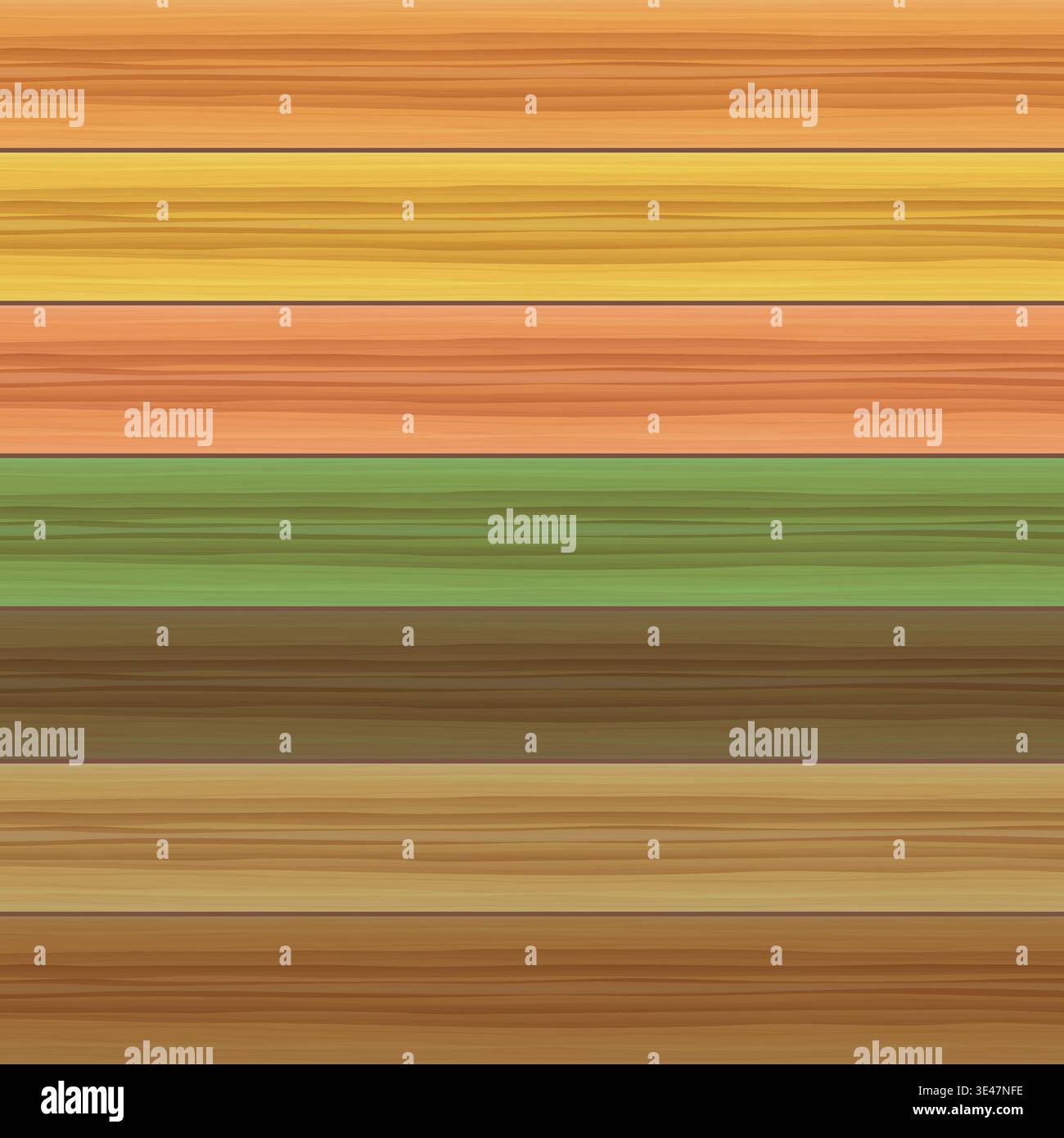 tavole di legno in vari colori, vista frontale Illustrazione Vettoriale