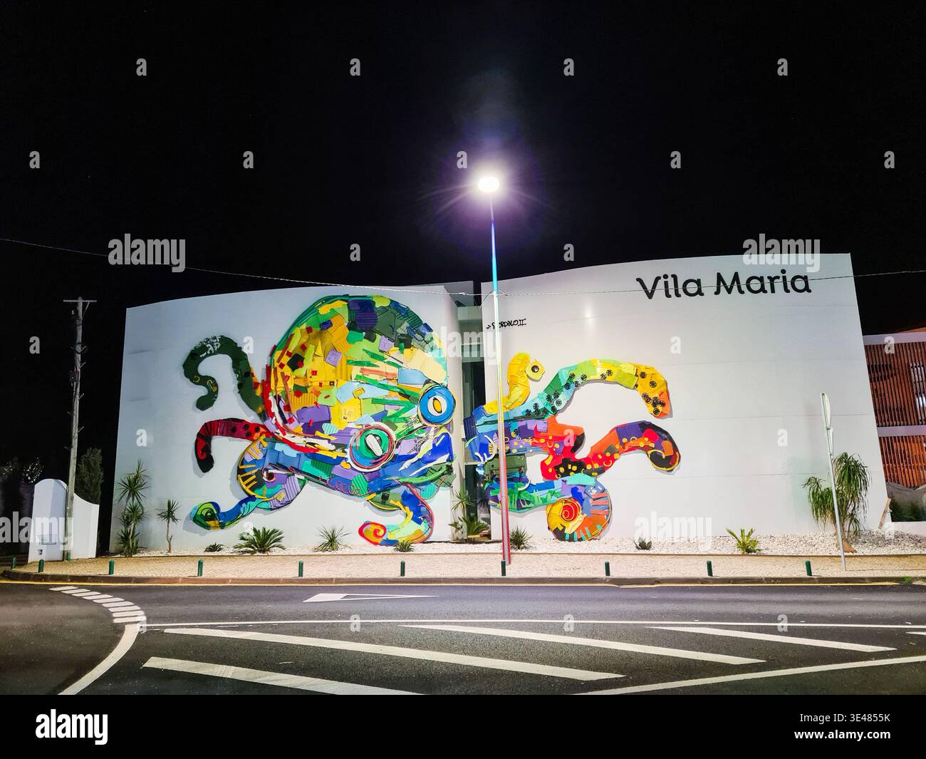 Arte della facciata a forma di polpo di Vila Maria Foto Stock
