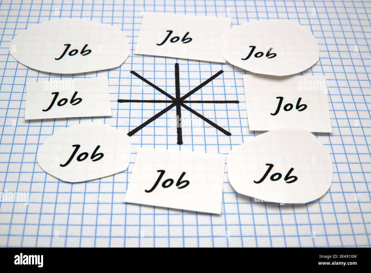 Lavorare come ricerca di lavoro attiva per trovare una posizione professionale adeguata Foto Stock