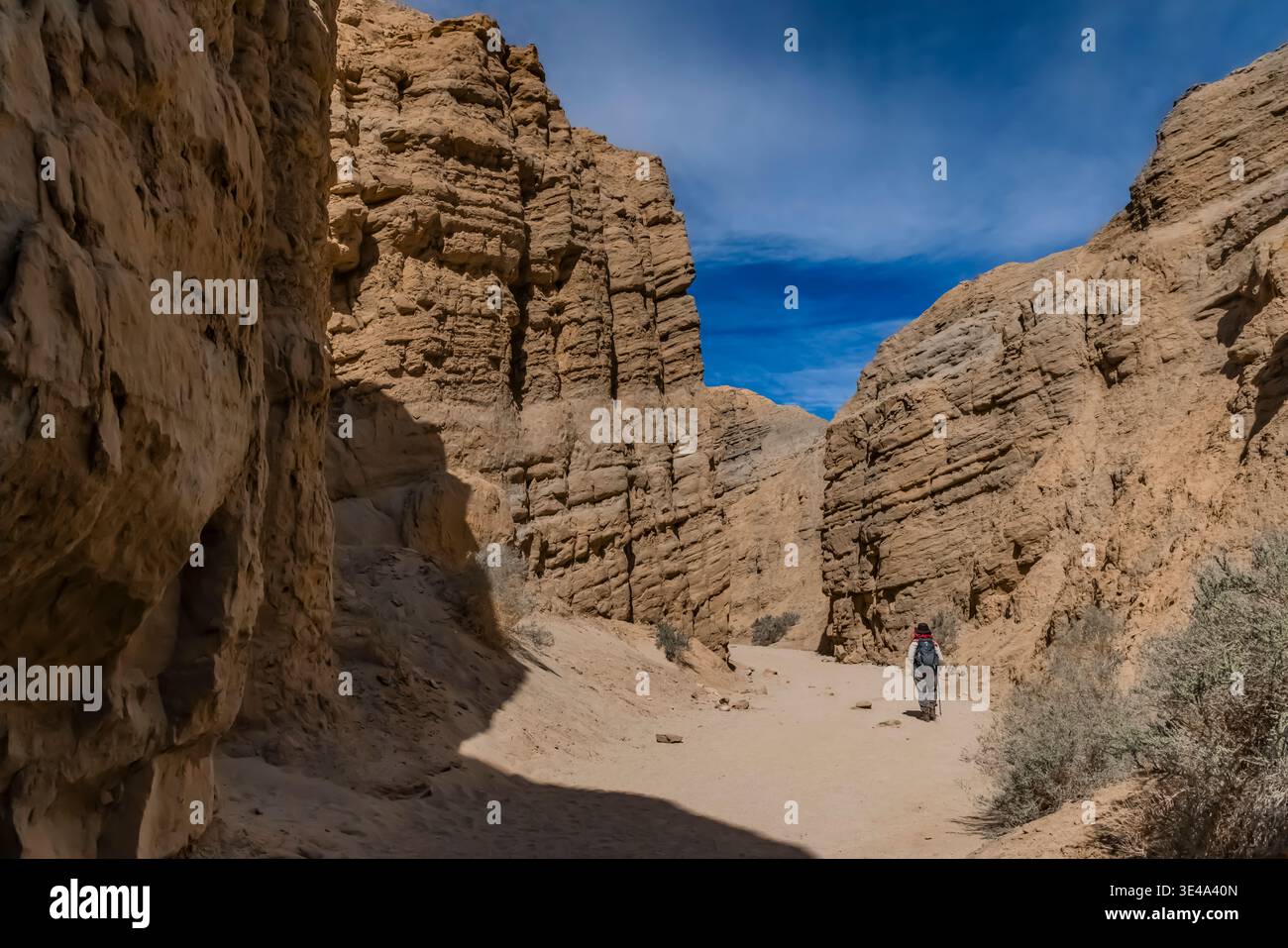Escursioni nella slot del parco statale del deserto di Anza-Borrego, California, Stati Uniti Foto Stock