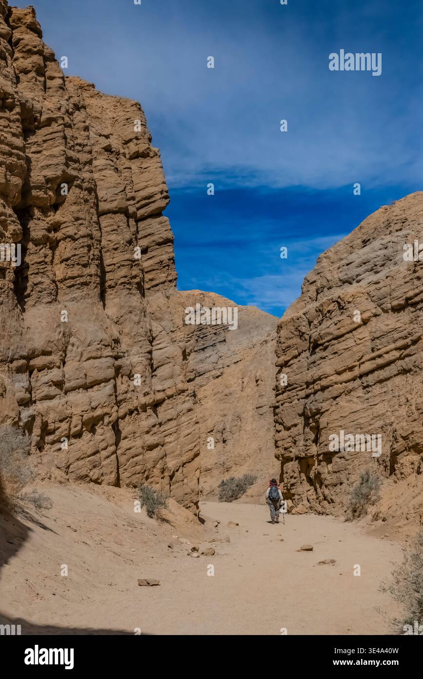 Escursioni nella slot del parco statale del deserto di Anza-Borrego, California, Stati Uniti Foto Stock
