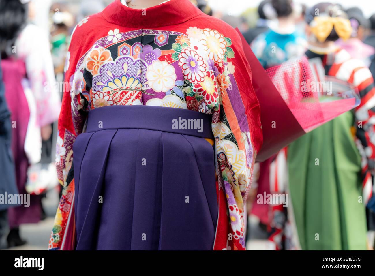 Laureate giapponesi femminili che indossano un Kimono tradizionale Foto Stock