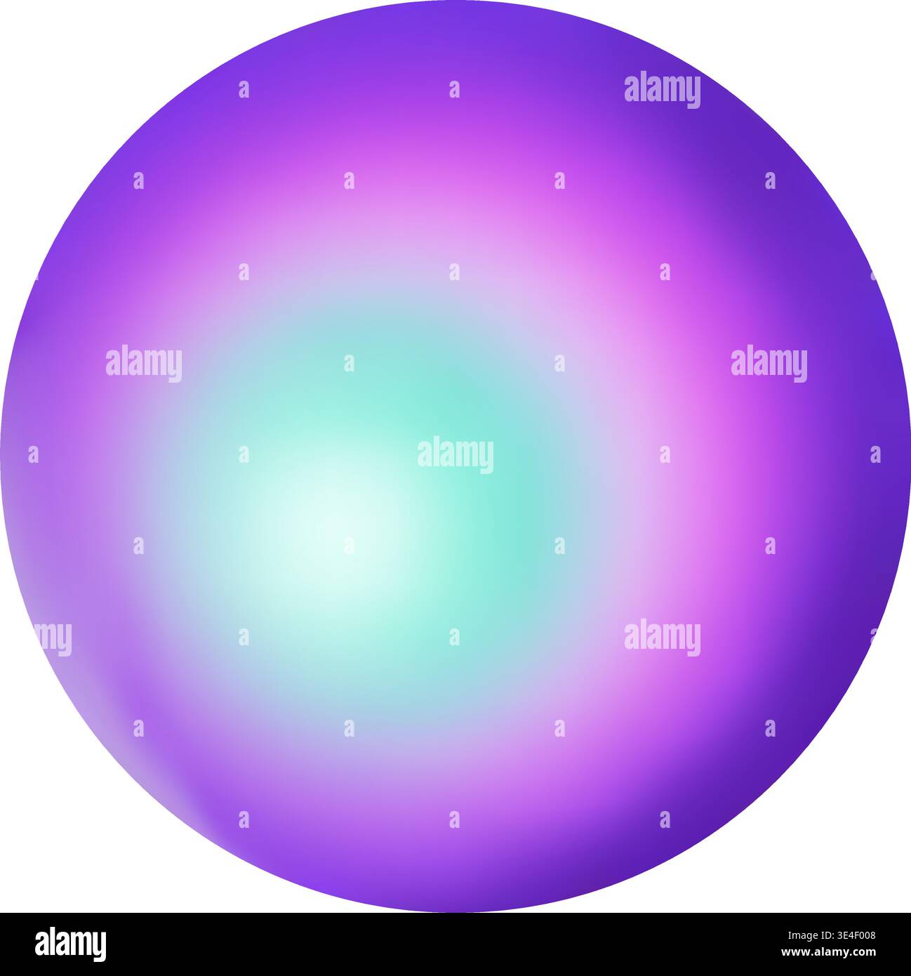 Sfera luminosa astratta con sfumature viola e tè. Perfetto per temi futuristici, fantascientifici o magici. Ideale per sfondi, elementi dell'interfaccia utente, o Illustrazione Vettoriale
