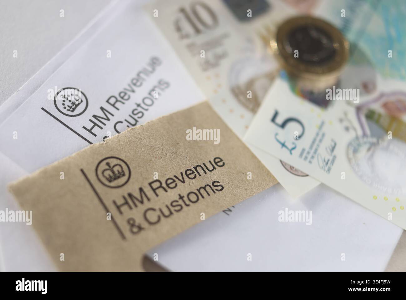Lettera di HM Revenue & Customs, for Tax Affairs, UK Foto Stock