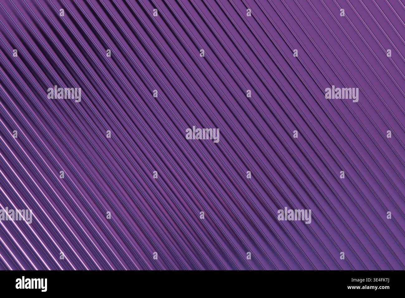 Le linee viola diagonali creano un motivo ritmico, una texture lucida con sottili sfumature blu-viola e una profondità uniforme. Backgroun geometrico astratto minimo Foto Stock