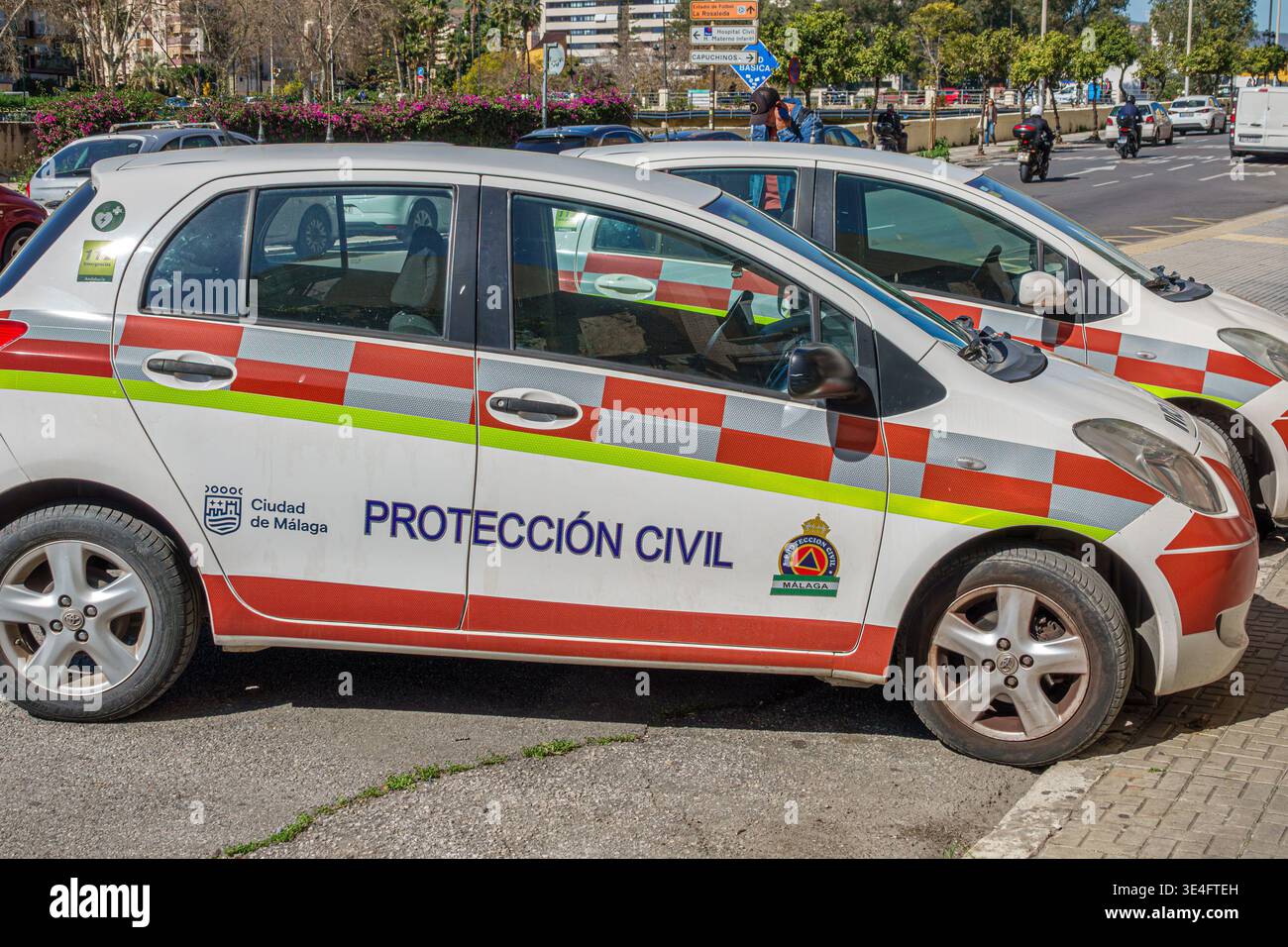 Malaga Spagna, Andalusia, protezione civile di emergenza veicolo parcheggiato servizio di protezione civile pubblica municipale di sicurezza trasporto urbano st Foto Stock