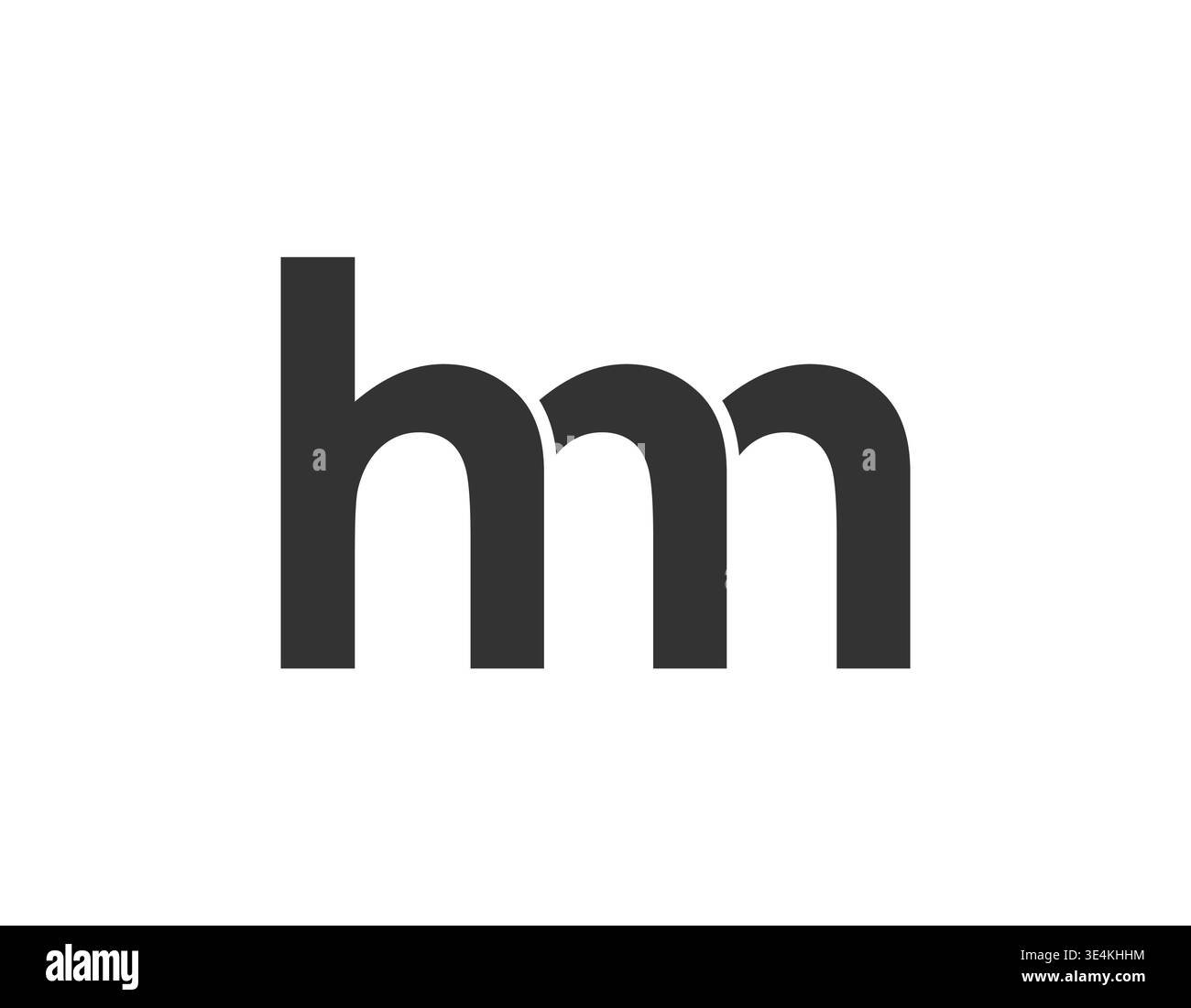 Logo HM creativo geometrico iniziale moderno e minimalista. Caratteri di tendenza lettera h m. Elegante design techno vettoriale professionale universale. Illustrazione Vettoriale