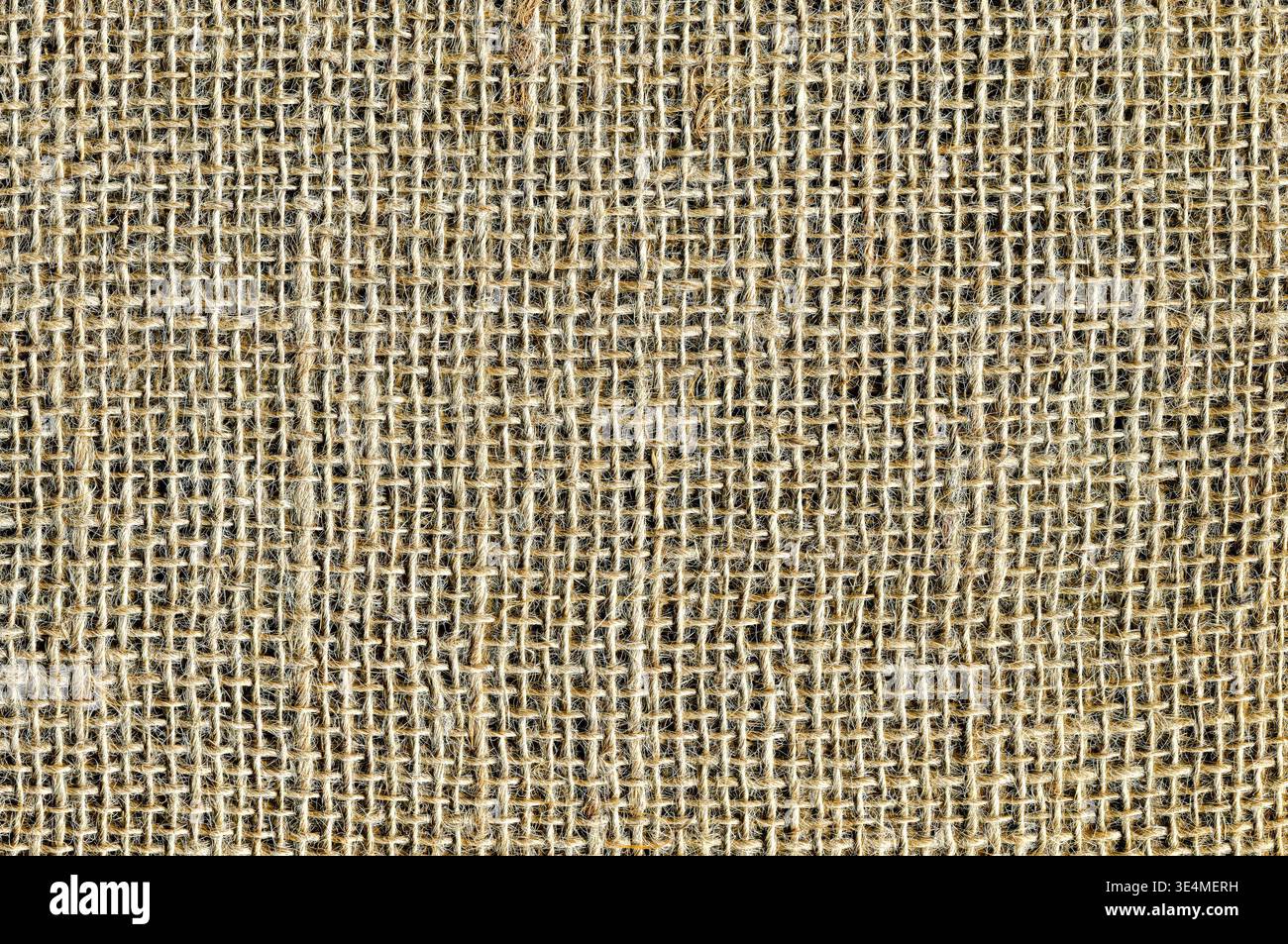 Sfondo in burlap naturale. Tessuto marrone chiaro naturale. Sfondo con trama intrecciata di sacchetti Foto Stock