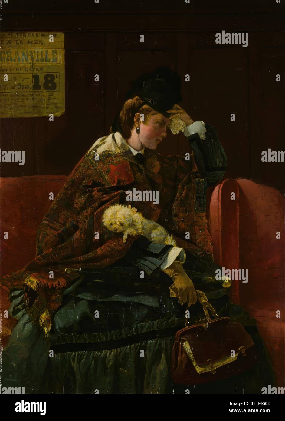 Alfred Stevens – alla stazione ferroviaria, c.1874 – Genre Painting Foto Stock