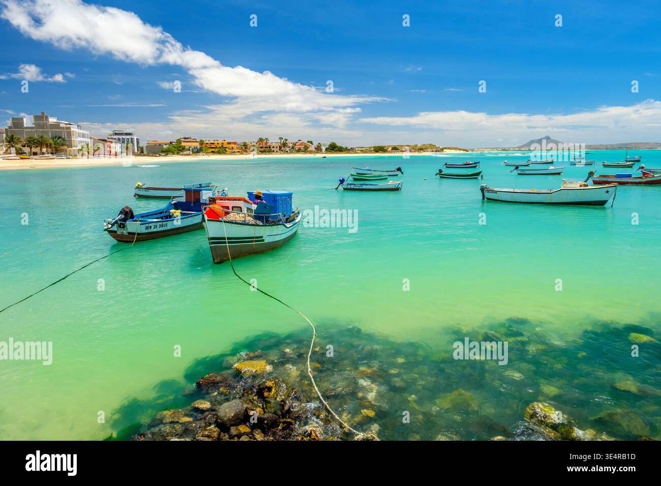 Il lungomare , Sal Rei, Boa Vista, Capo Verde / Isole Cabo Verde Foto Stock