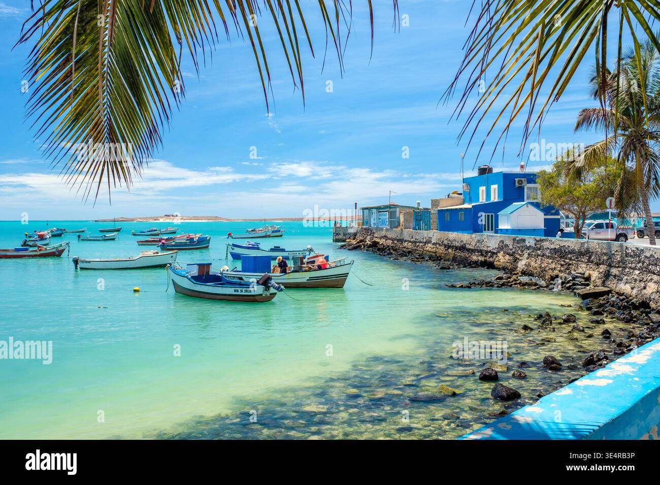 Il lungomare , Sal Rei, Boa Vista, Capo Verde / Isole Cabo Verde Foto Stock