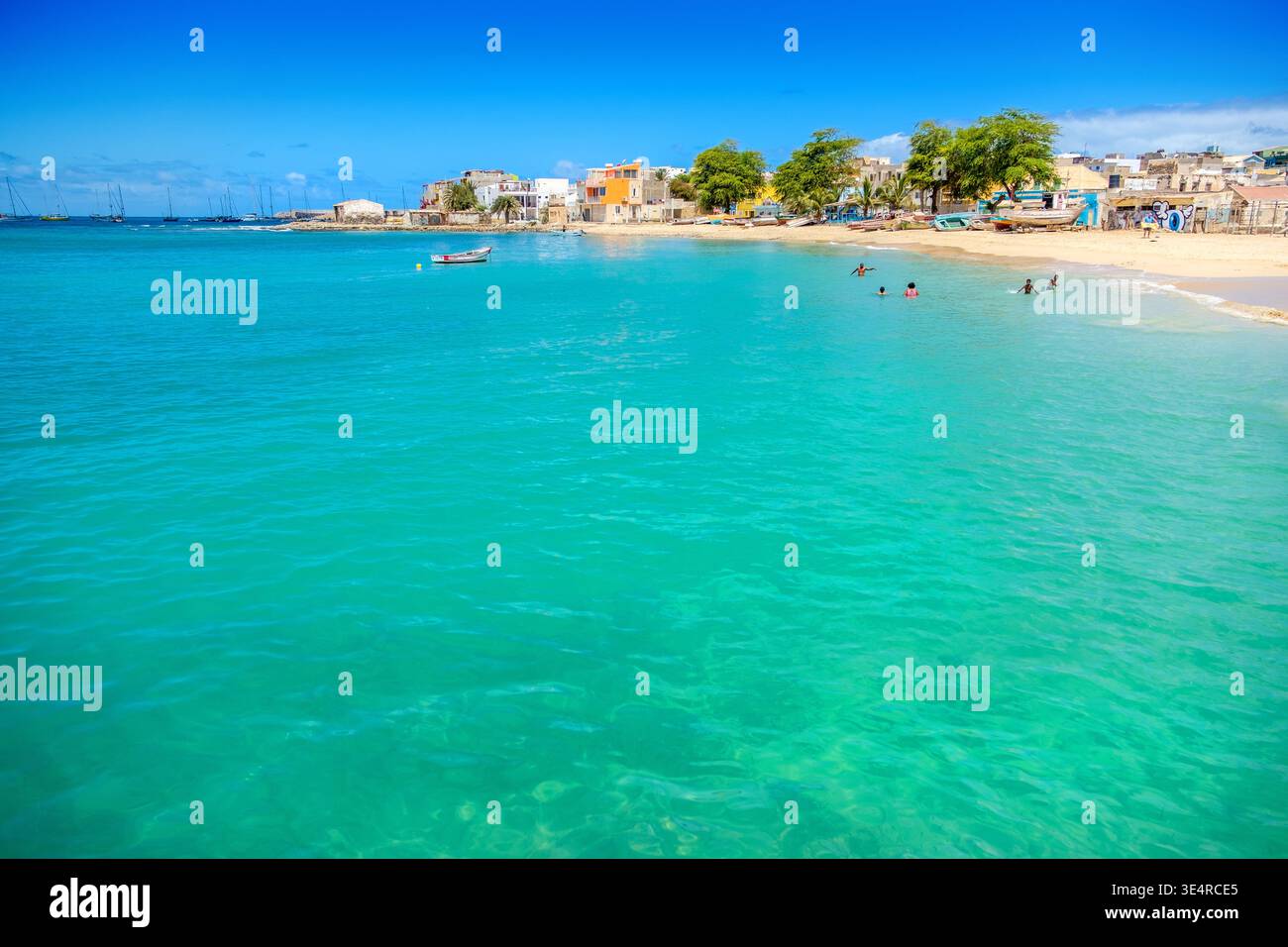 Il lungomare , Sal Rei, Boa Vista, Capo Verde / Isole Cabo Verde Foto Stock
