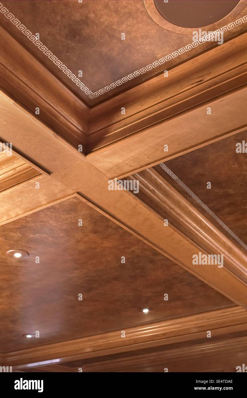 Lussuoso soffitto in legno, Pennsylvania, USA Foto Stock