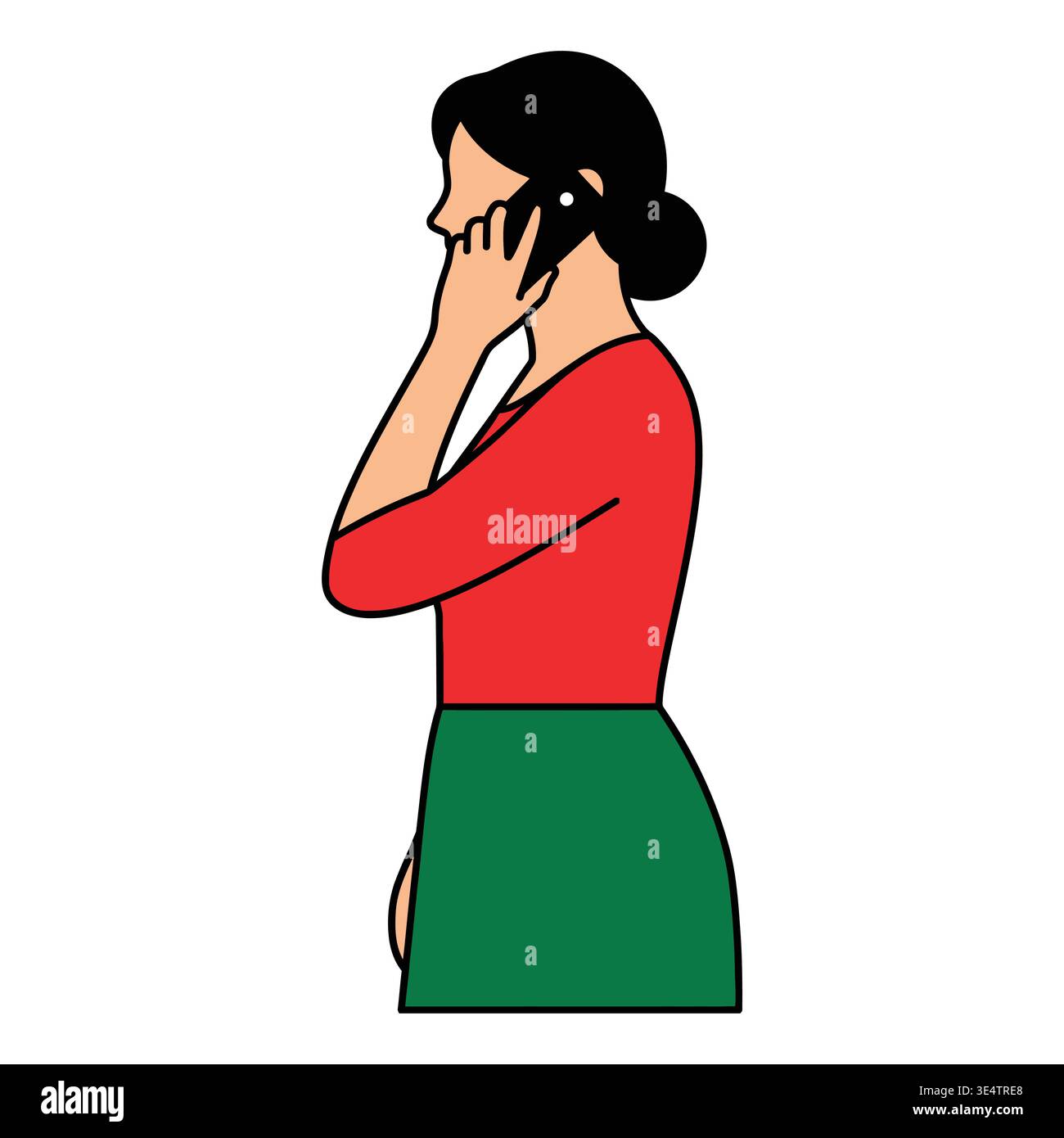 Una donna che usa un asciugacapelli Illustrazione Vettoriale