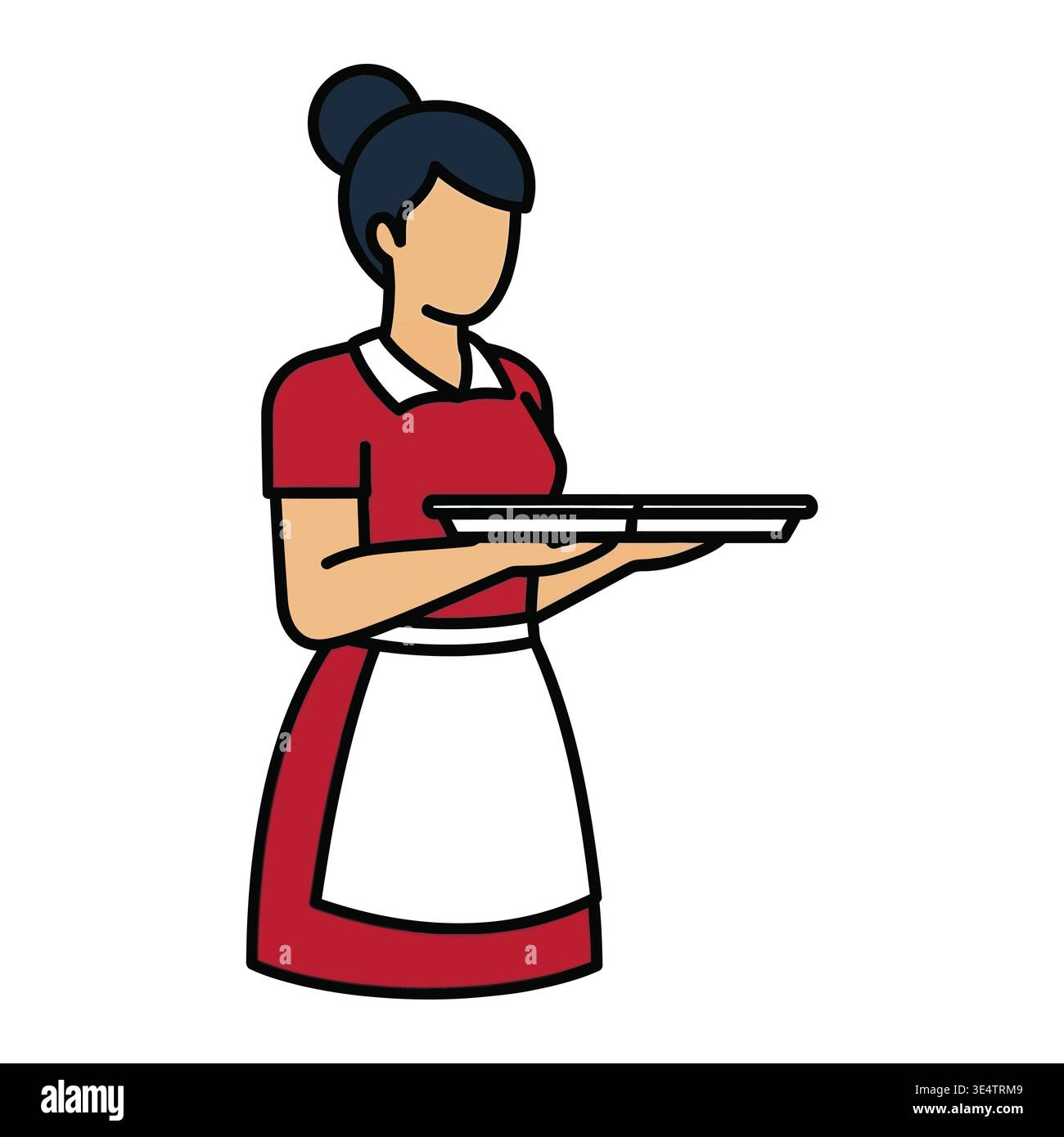 Una donna che tiene un cestino accanto a una lavatrice Illustrazione Vettoriale