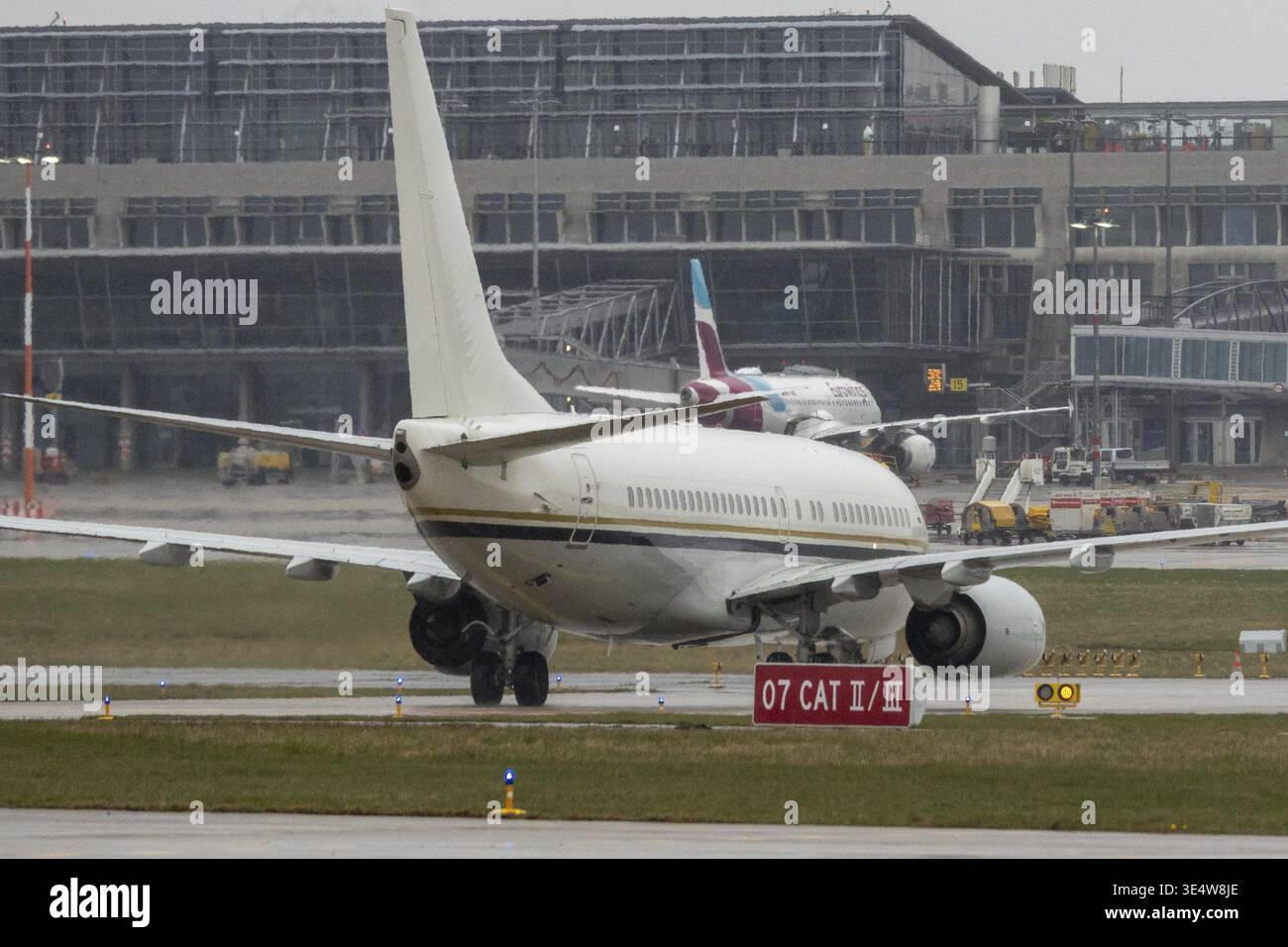 Boeing C-40, aeroporto US Air Force Stuttgart, Business, Luxury, Jet Foto Stock