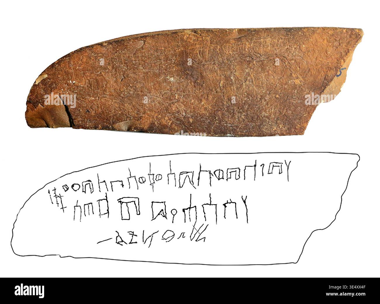 8309. Iscrizione B?yir. Trovato in W?d? B?yir, ma??n, Giordania, si ritiene che sia una delle più antiche iscrizioni arabe scoperte, risalente al vi secolo. C. A.C. A. Foto Stock