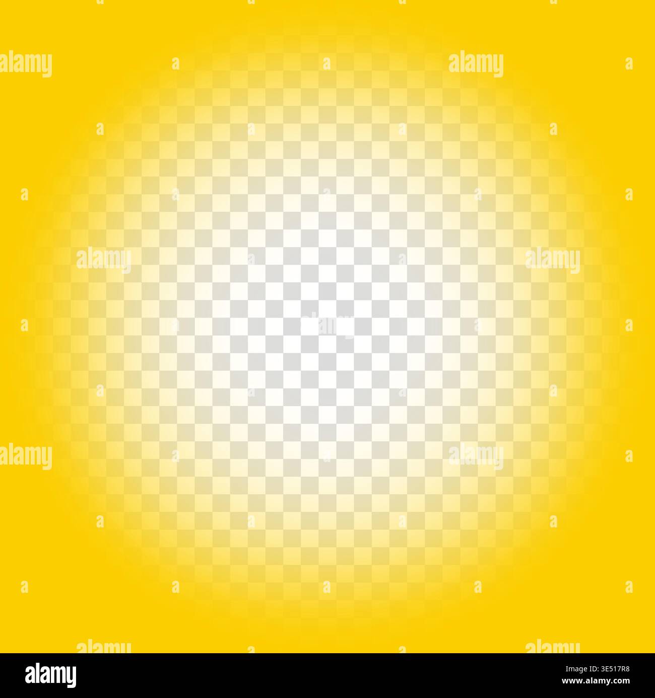Sfondo quadrato giallo. Luce centrale bianca. Luce vettoriale brillante. Atmosfera di colore soleggiato. Solo vettore manuale. Nessuna traccia automatica utilizzata. Illustrazione Vettoriale