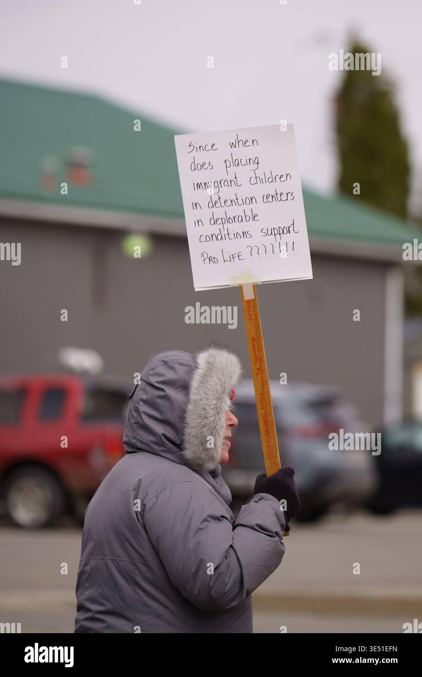 Detenzioni di immigrati non pro-Life Foto Stock