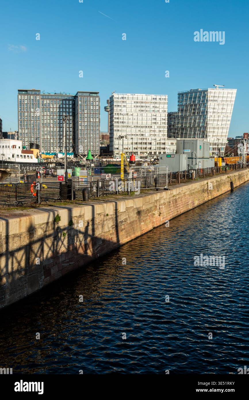 Vista del porto, Albert Docks, Liverpool, Regno Unito. 2026 Foto Stock