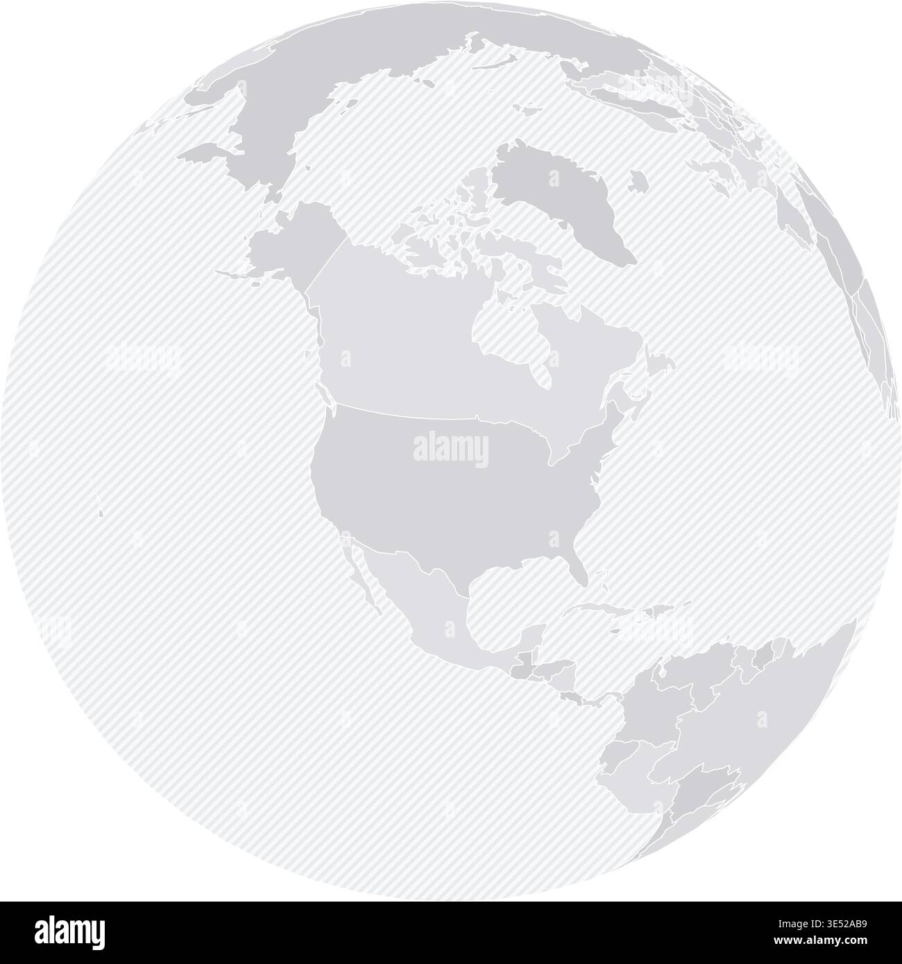 Globo a reticolo personalizzabile per il Nord America - proiezione ortografica Illustrazione Vettoriale