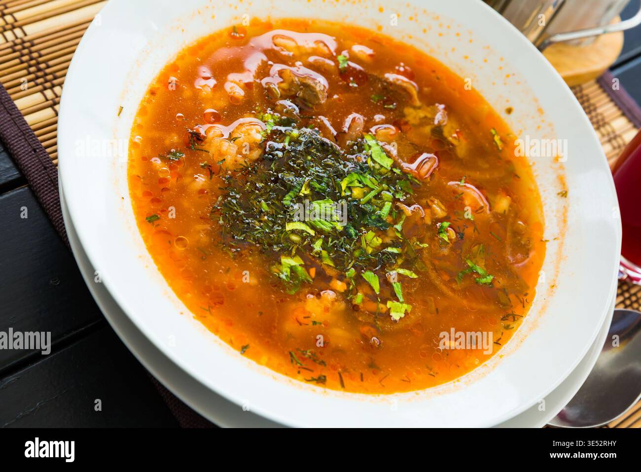 Zuppa calda Kharcho Foto Stock
