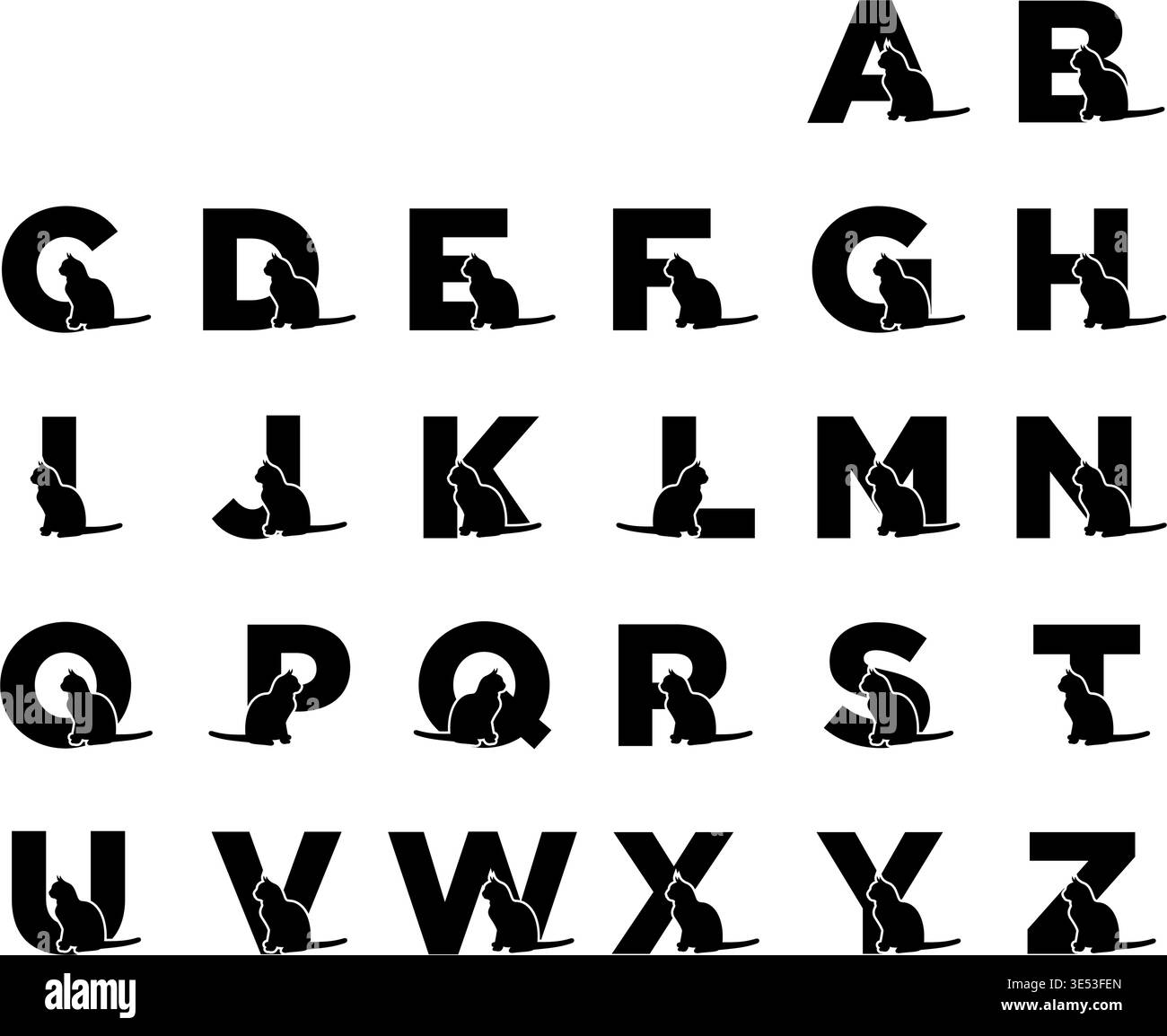 Vettore Cat logo iniziale Illustrazione Vettoriale