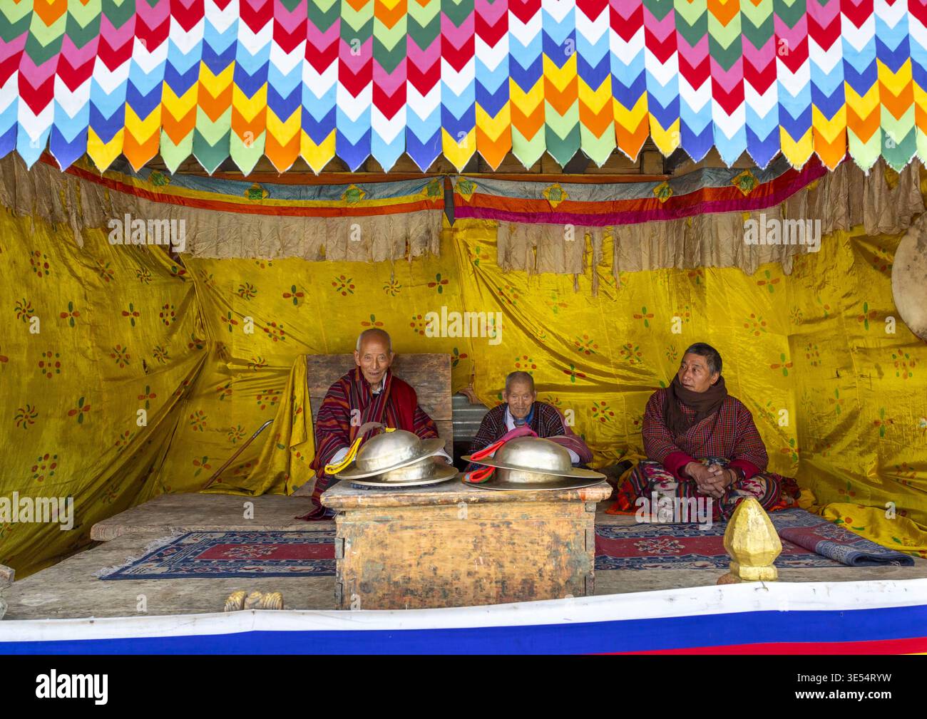 Bhutan, leader bhutanesi al festival Ura Yakchoe Foto Stock