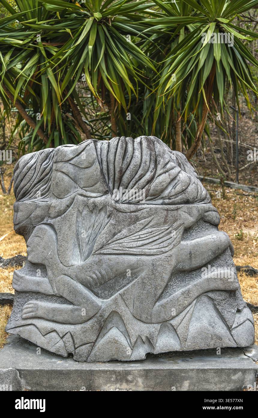 Monumento internazionale sulla via degli schiavi a le Morne, Mauritius. Lotta per la libertà Foto Stock