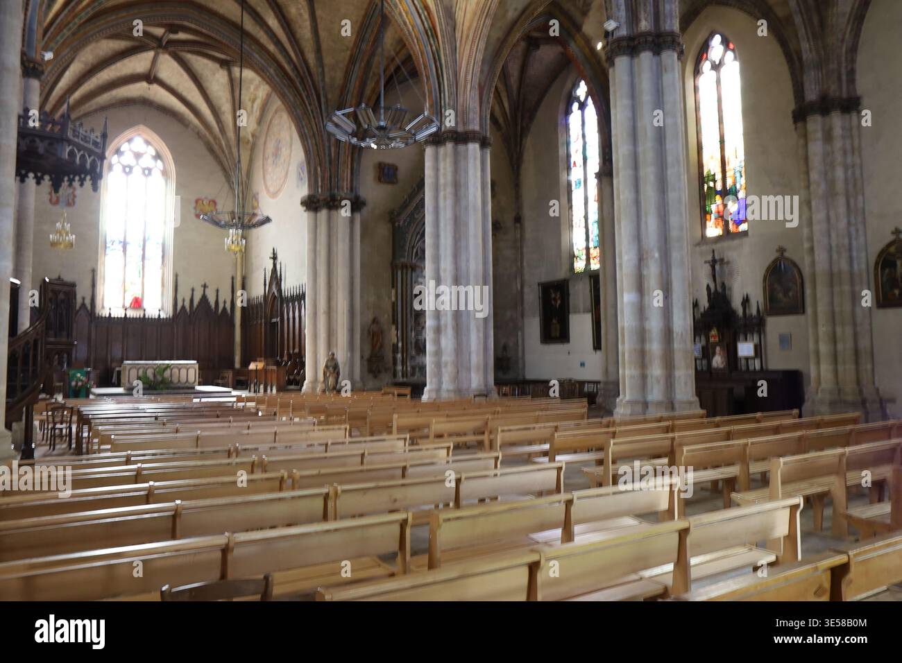 Chiesa di Saint-Gervais-Saint-Protais, chiesa in stile gotico, città di Langon, dipartimento della Gironda, Francia Foto Stock