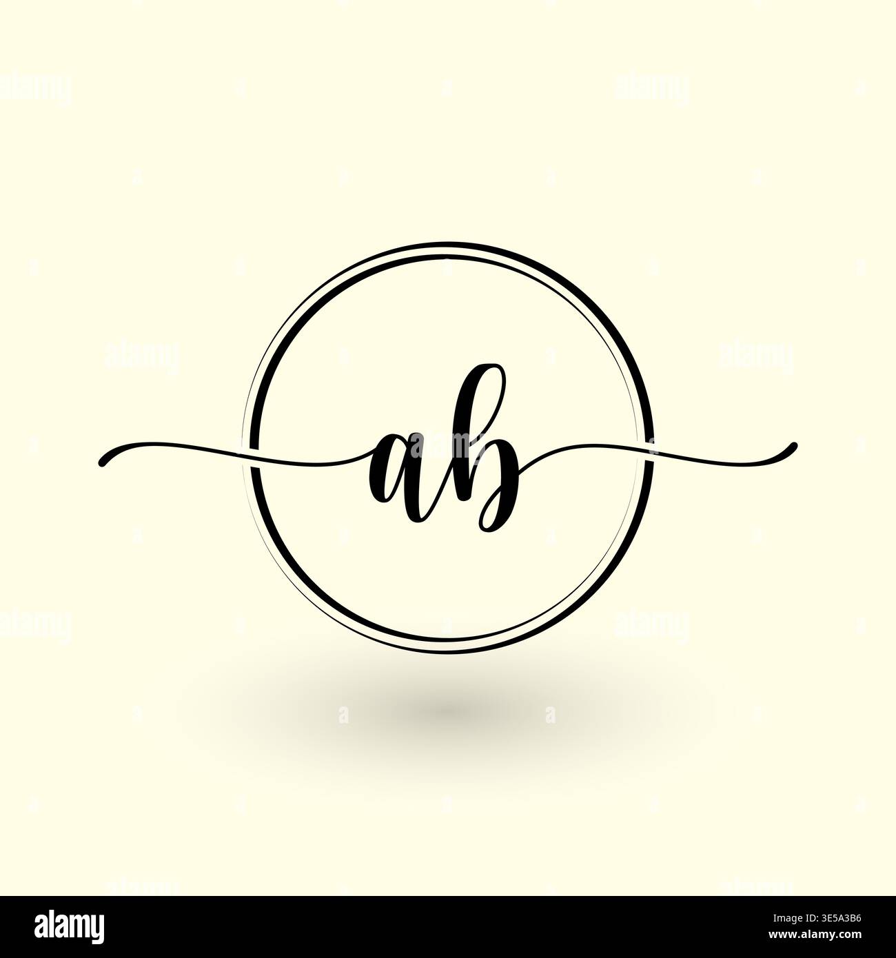 Logo AB con lettera circolare Illustrazione Vettoriale